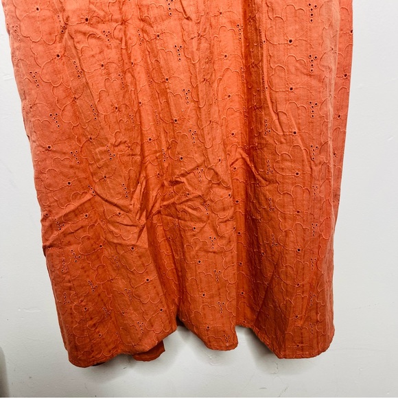 MADEWELL Embroidered Eyelet Bubble-Sleeve Button-Front Midi Dress - Picture 7 of 12